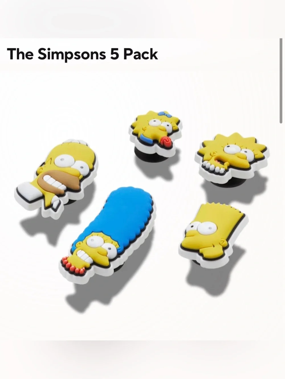 CROCS The Simpsons Jibbitz 5-Pack  Character Charms Brand New in pack.